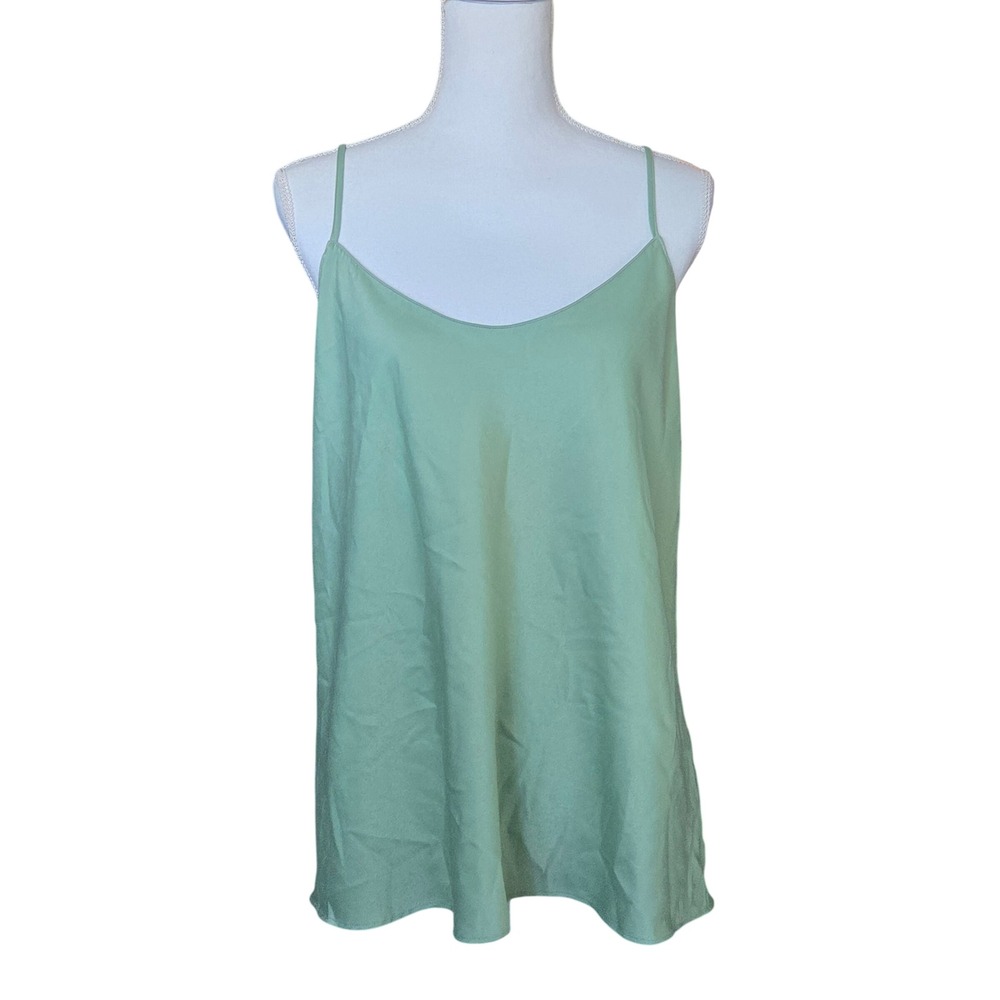 Sage Green Satin Camisole XL Loungewear Tank Top Coquette Clean Girl Cute